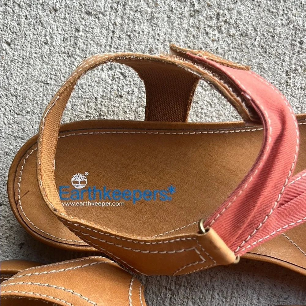 Timberland Earth Keeper Women's Sandals in Coral and Tan - Picture 3 of 9